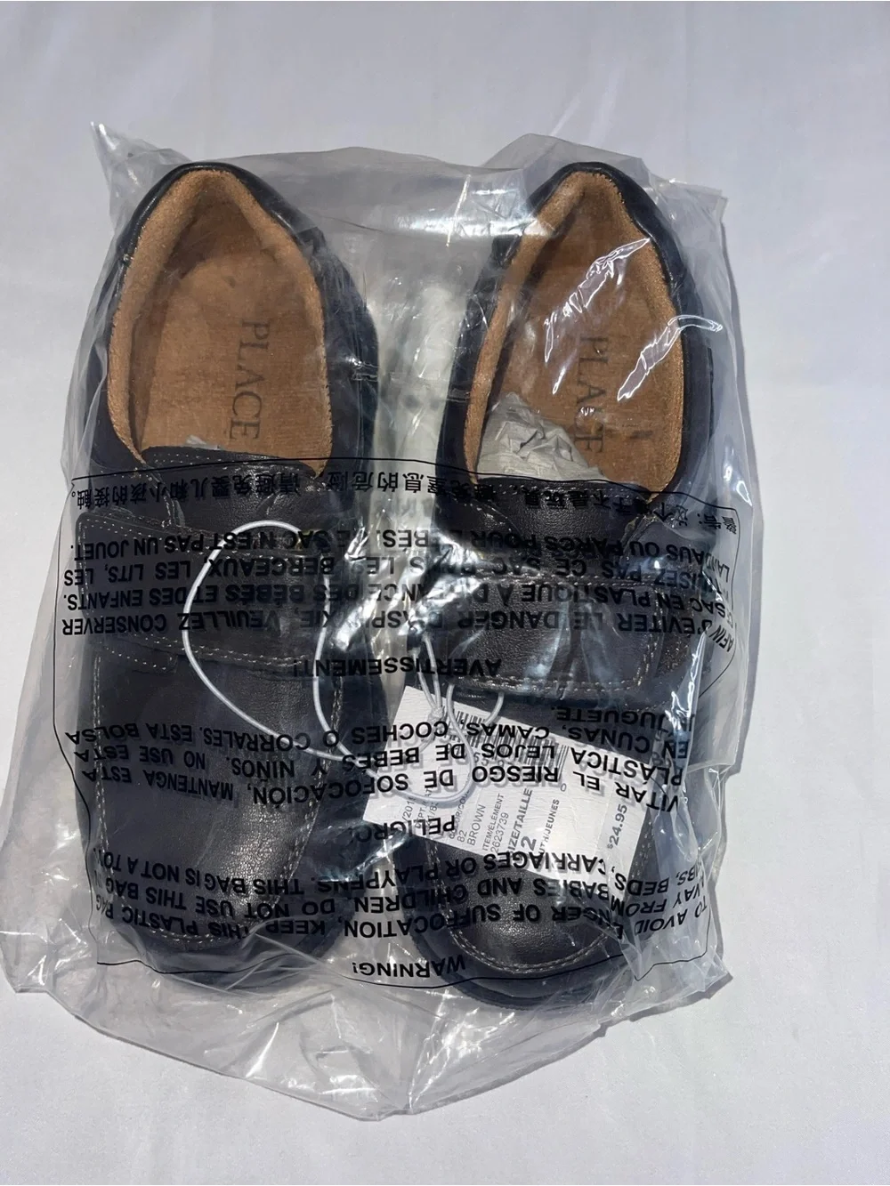 The Children's Place Brown Boys' Hook-and-Loop Slip-On Loafers